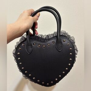 Small Black Heart-Shaped Studded KILLSTAR Bag